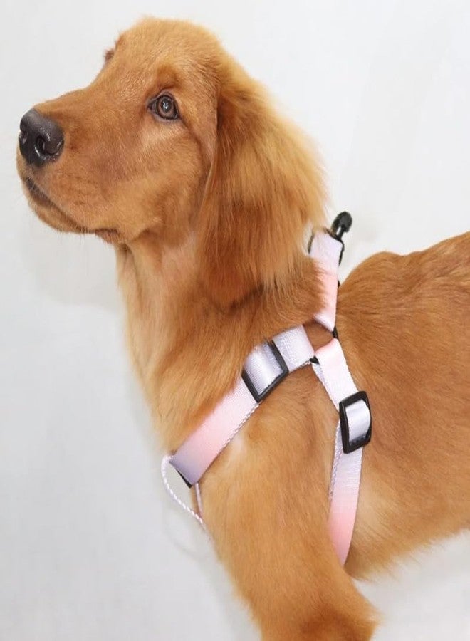 KittuPet طقم سرج ومقود للكلاب من KittuPet - سرج ناعم قابل للتعديل من النايلون الأساسي، مناسب للجراء الصغيرة جدًا، للمشي في الهواء الطلق، لون وردي-أبيض متدرج (15 مم) - Image 2